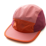 Two-tone pink and orange cap on a white background